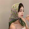 Small square scarf female French ethnic style retro versatile summer sunscreen silk scarf ins seaside beach sunshade shawl headscarf