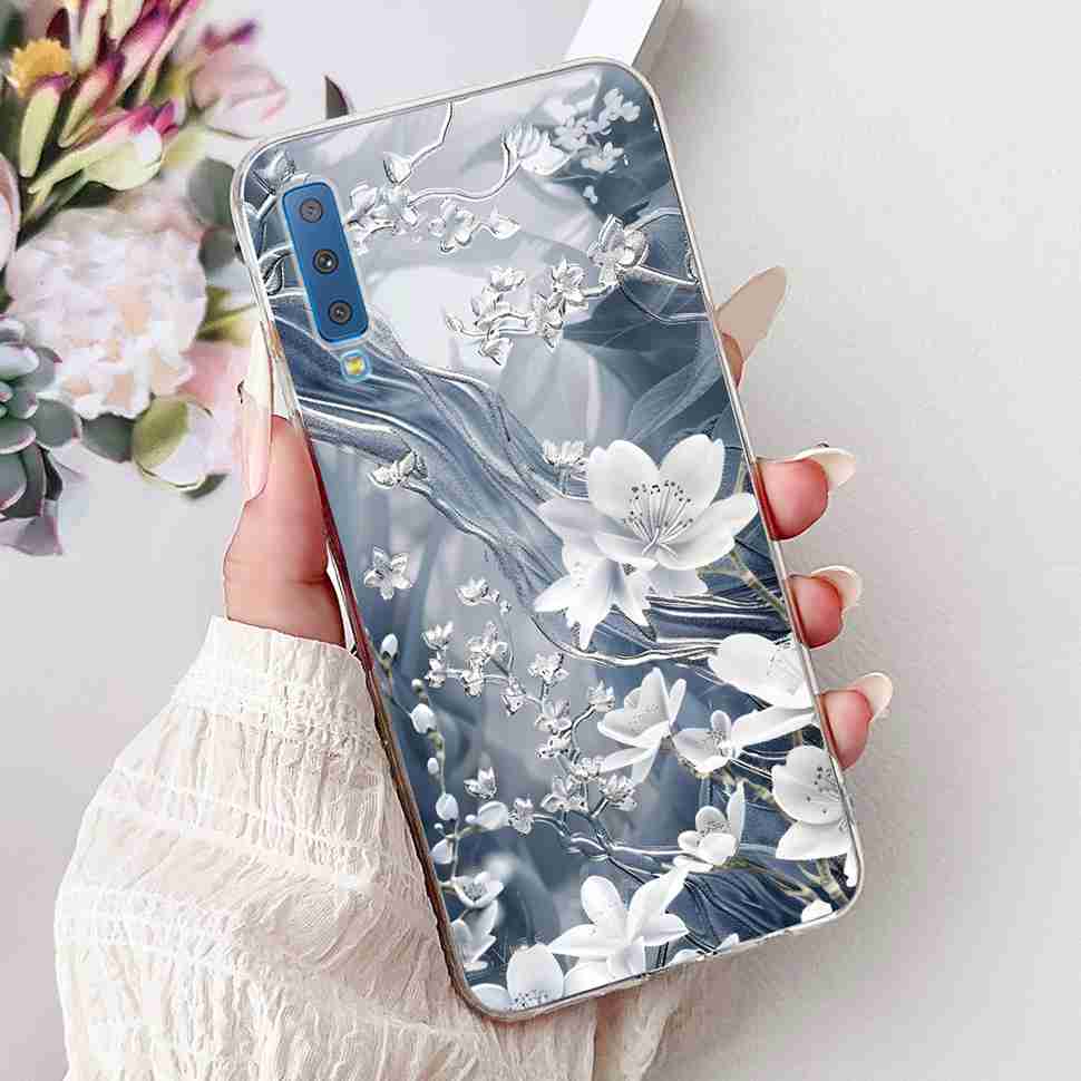 For Samsung Galaxy A7 2018 Case SM-A750F Fashion Colorful Butterfly Soft Silicone Cover For Samsung a7 A7 2018 6.0" Cases Bumper