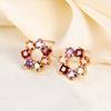 Hot-selling European and American Style Natural Color Treasure Round Ring Earrings, Small Fragrant Style Earrings