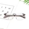 New Square Meter Nails Fashionable Square Flat-light Mirror Trendy Lens Frame Transparent Glasses