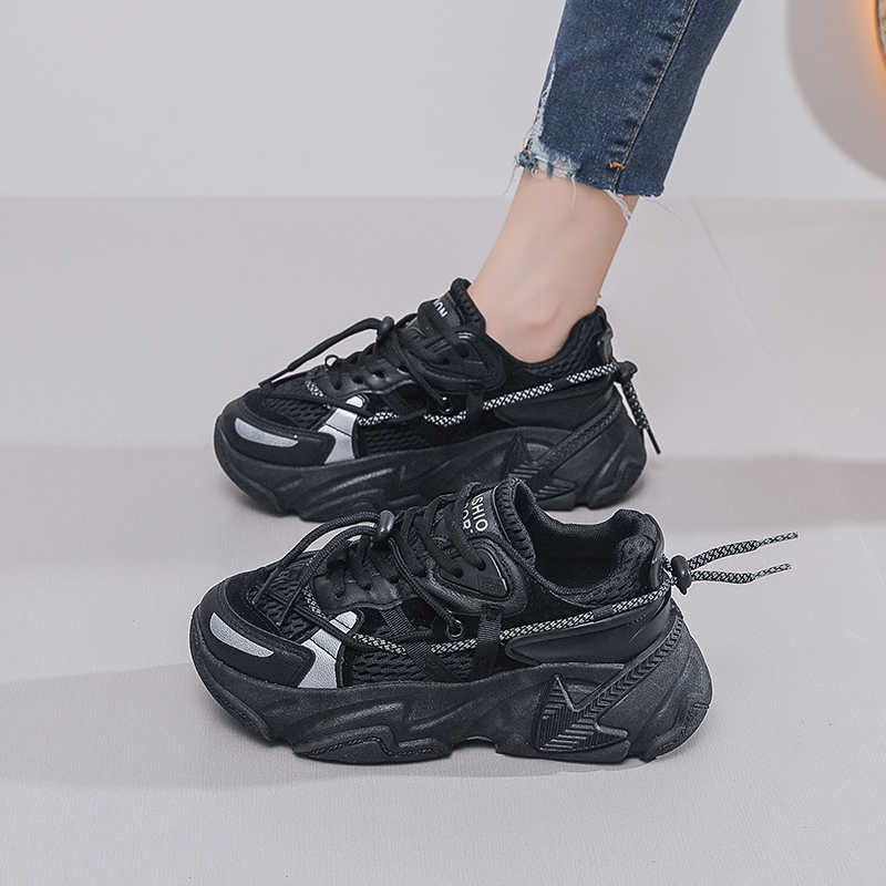 Fashion Round Foot Big Sole Shoes Women Stylish Loafers Female Tennis Rainbow Sneakers Sport High-level High-level Top Comfort