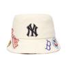 MLB New York Yankees Cotton Bucket Hats Unisex White Fashion 3AHT0601N-00CRS