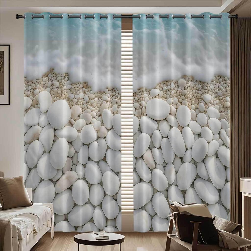 Customizable High Precision Blackout Curtains - Polyester, Digital Print, Sun Protection, Living Room.