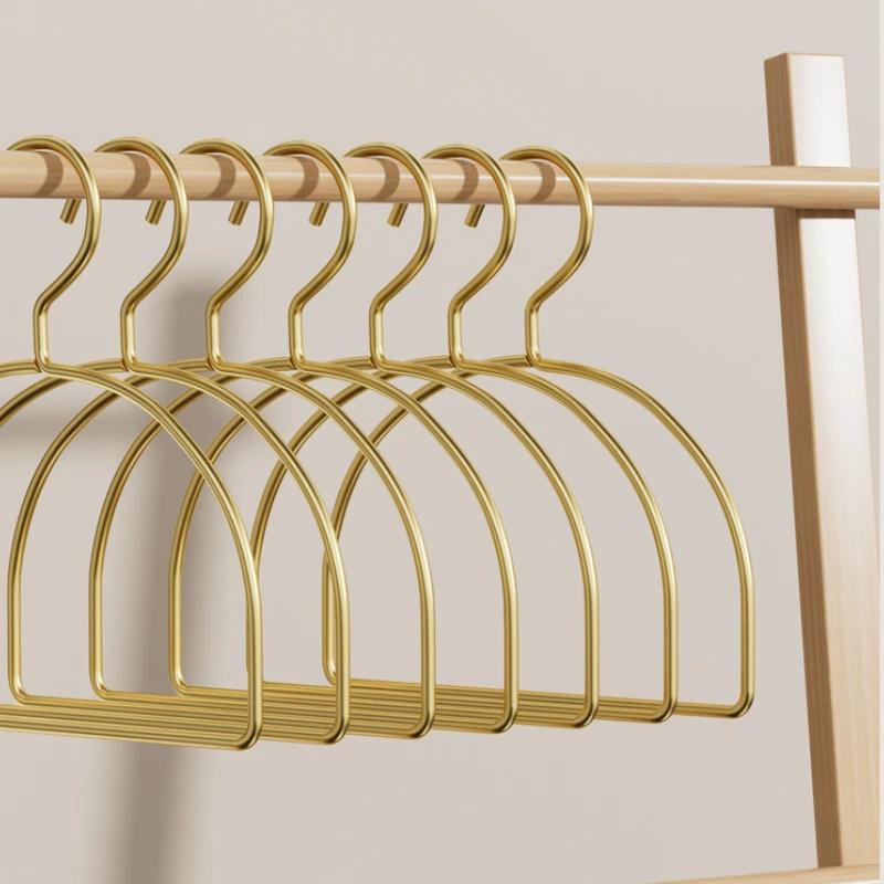 5PCS Gold Metal Half Round Scarf Hangers Pet Clothes Rack Storage Hanger for Pants Towel Tie,Closet Organizer for Adult Kids