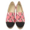 Used AUTHENTIC CHANEL G30898 Flat Shoes Espadrilles CC Mark pink/Black Canvas/hemp