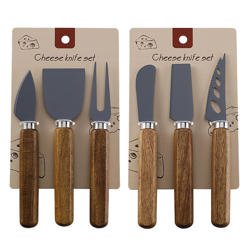 Stainless Steel Cheese Knife & Acacia Wood Handle Cutlery Set
