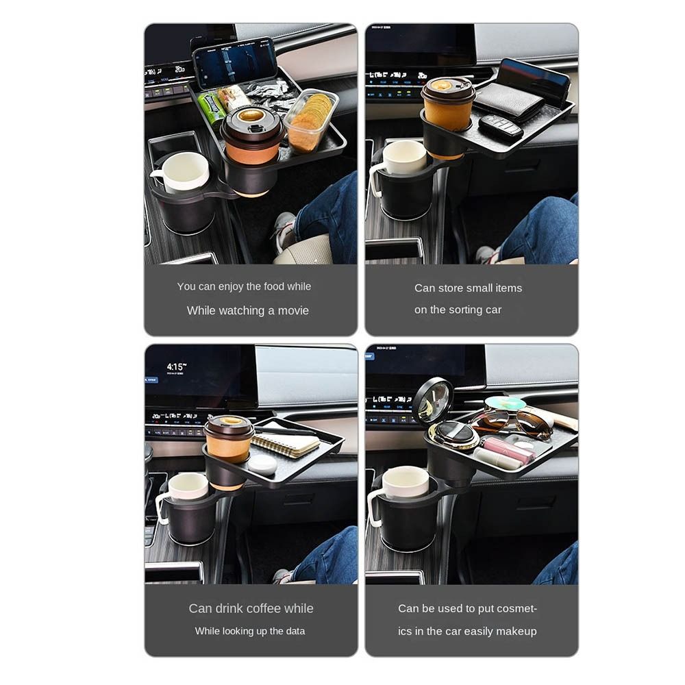 with Tray Car Cup Holder Expander Anti Slip Car Tray Table Center Console Cup Holder  Vehicles
