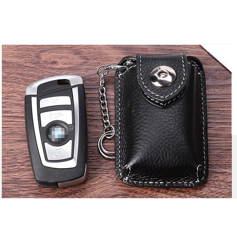 Belt Wear Genuine Leather Smart Key Holder  Waist Car Key Holder Magnetic Buckle Small Key Bag
