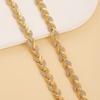 Elegant Leaf-Inspired Rhinestone Necklace Bracelet Set Women Gold Rose White Zinc Alloy Jewelry Party Occasion