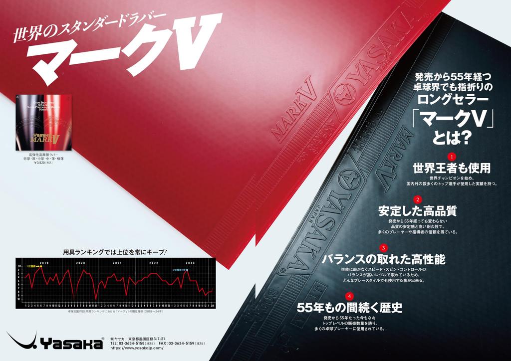 Yasaka Tischtennisbelag Mark V Schwarz Ultradünn GU 20 1,0 mm B-10