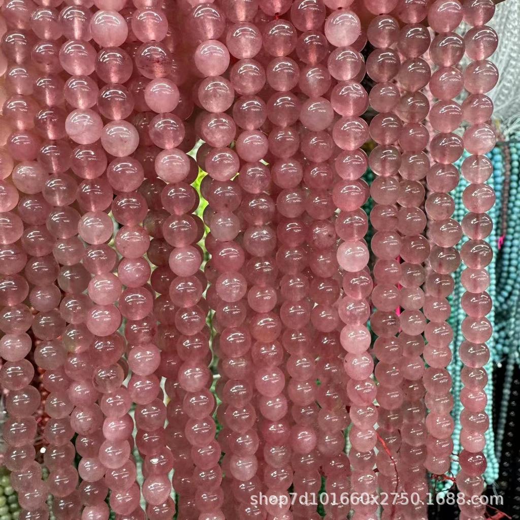 Honey Peach Stone Round Beads for DIY Jewelry - Popular Semi-Finished Accessories