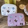 Niedliche Make-up-Tasche mit großer Kapazität und Katzenstickerei