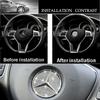 C200 E200 Nowy Do Mercedes Benz 45/49mm Kryształowy Diamentowy Naklejka Godło Na Kierownicę Samochodową Dla Mercedes Benz AMG A B C E S GLA CL