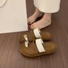 Retro niche casual thick-soled set of toe slippers for women's summer wear, not tired feet French fashionable beach cool slippers