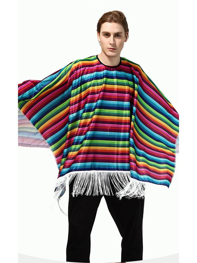 Adult Mexican Ethnic Style Cosplay Cape for Festival Parties