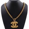 Chanel COCO Mark Necklace Vintage Matelasse Plated Gold 163.3g Women Used