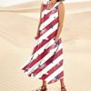 Women's Casual Comfortable Independence Day Print Sleeveless Cotton Pocket Dress