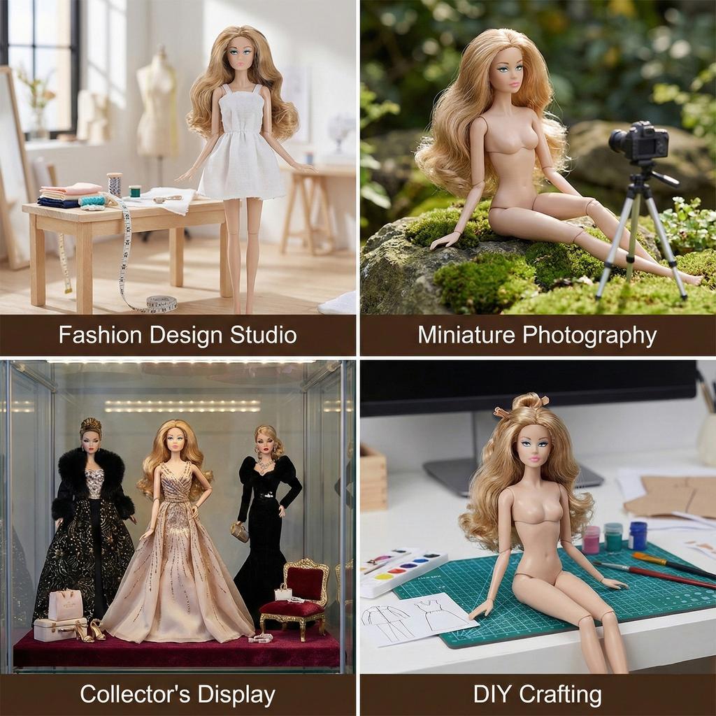 Realistic Humanoid Doll Model Articulated Body and Detailed Face for Photography Display and Art Use