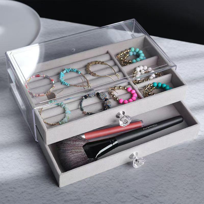 Five-Layer Acrylic Jewelry Storage Box - Earring, Necklace, Ring Organizer with Large Capacity and High-End Design