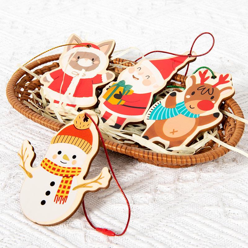 Original Christmas Gift Pendant: Santa Claus & Gingerbread Man Tree Ornaments with Gift Box