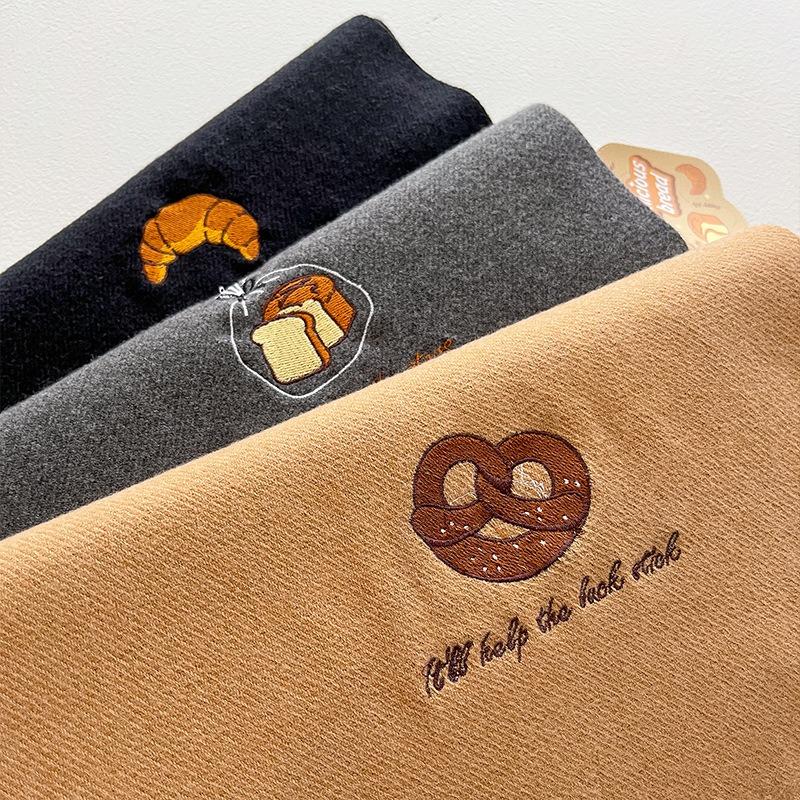 New Autumn and Winter Scarf Women's Imitation Cashmere Embroidered Scarf Men's Warm Couple Versatile and Cute Student