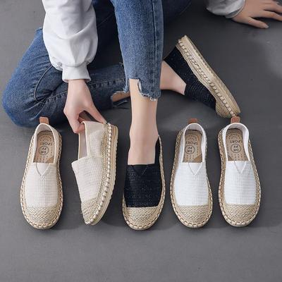 Summer New Women's Shoes Fashion Woven Breathable Lightweight Comfortable Canvas Shoes for Women Zapatos De Mujer