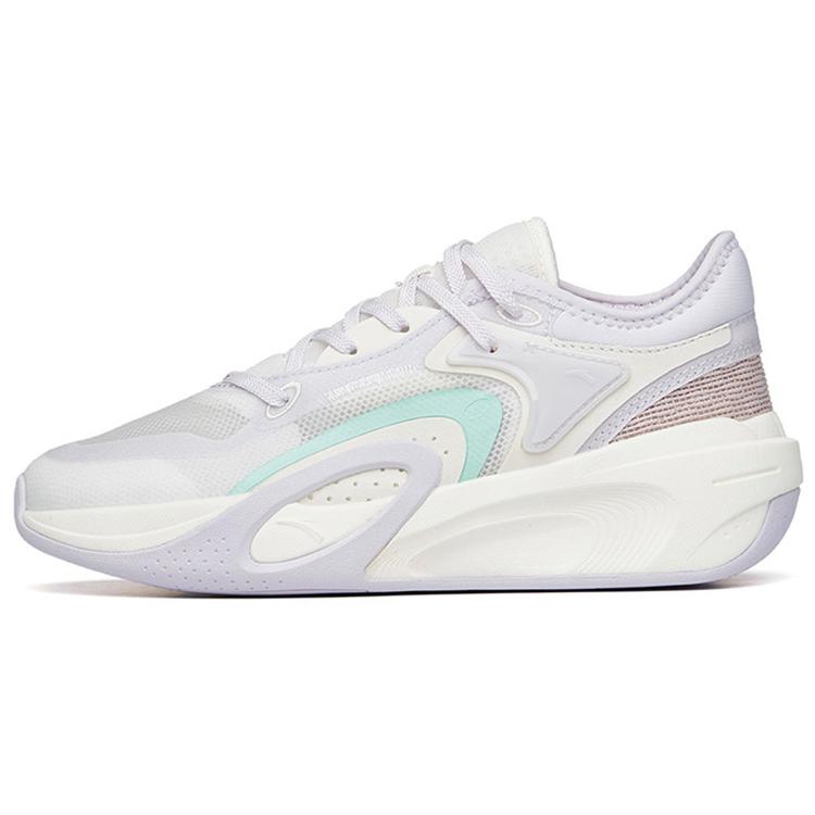 

new Anta Cushioned Anti-Slip Wear-Resistant Breathable Lightweight Low-Top Casual Shoes Women s White Purple Gray 38