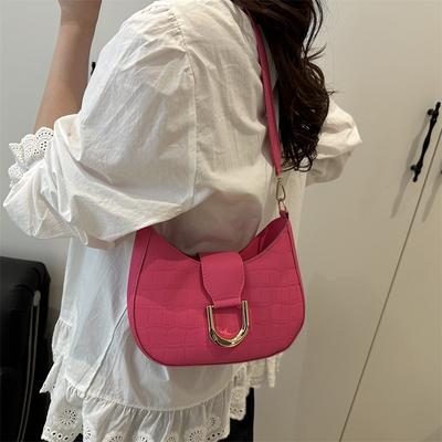 Stylish and Simple High-end Versatile Temperament Single Shoulder Underarm Bag Women's Commuting Solid Color Casual Handbag Women's Bag