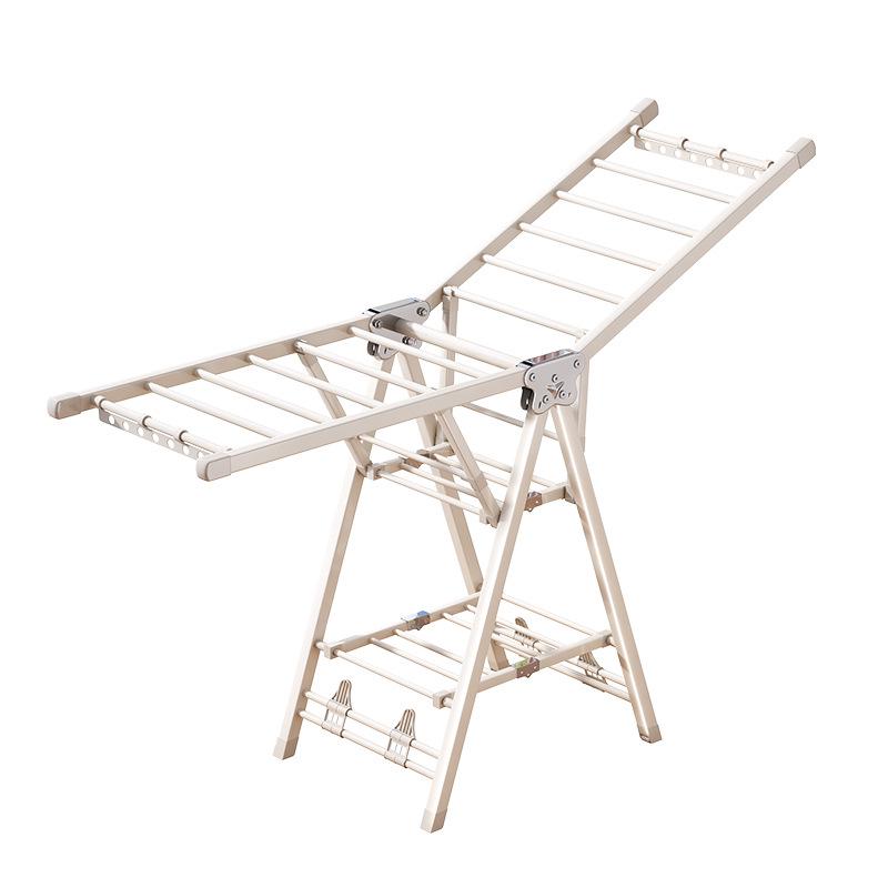 Adjustable Foldable Clothes Drying Rack for Indoor/Outdoor Use - Ideal for Bedroom, Balcony, and Baby Items.