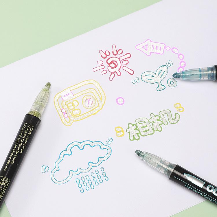 24-Color Double-Line Outline Pens for Kids' DIY Painting, Doodling, Journaling, and Student Highlighting