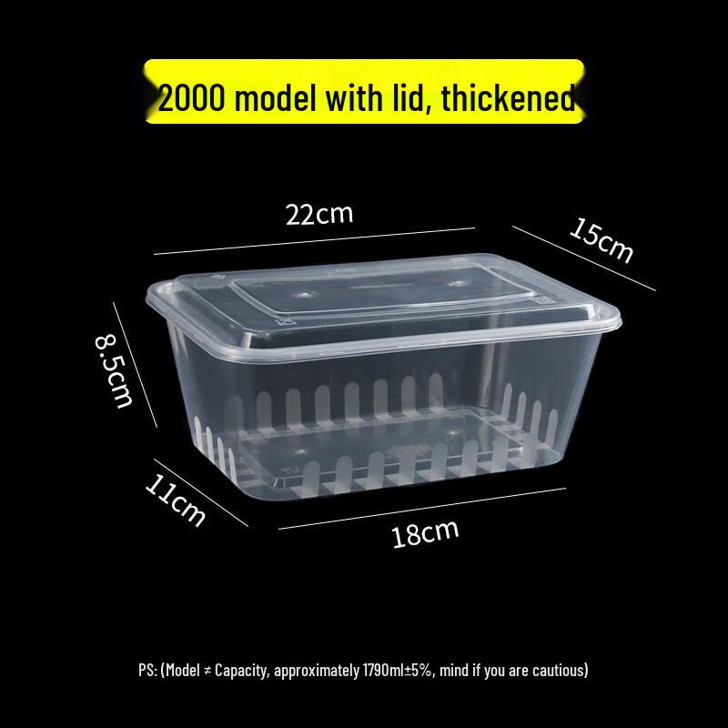 Disposable Rectangular Plastic Meal Prep Containers with Lids