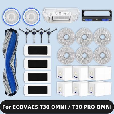 Kompatibilní Pro ECOVACS DEEBOOT T30 OMNI / T30 PRO OMNI Náhradní Díly Hlavní Boční Kartáč Hepa Filtr Mopovací Hadřík Sáček na Prach Spotřební Materiál