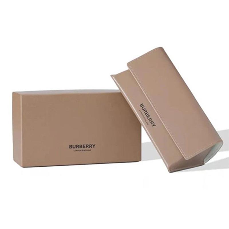 Burberry Temple Logo Acetate Square Sunglasses Unisex Couple Tortoiseshell