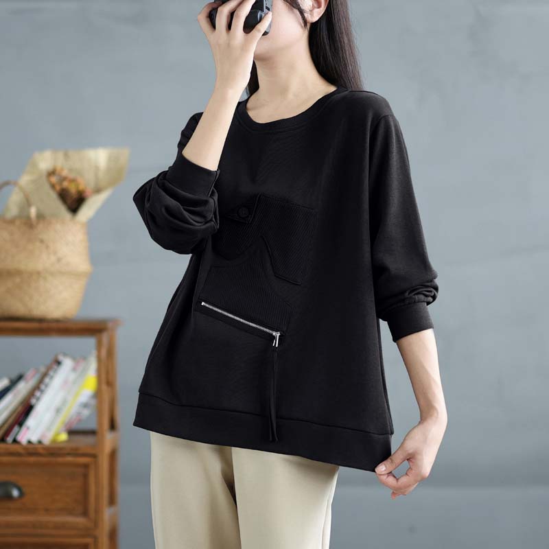 Dimanaf 2025 Women Plus Size Pullover Long Sleeve Solid Tops Tees Spring O-Neck Casual Lady Loose Shirt