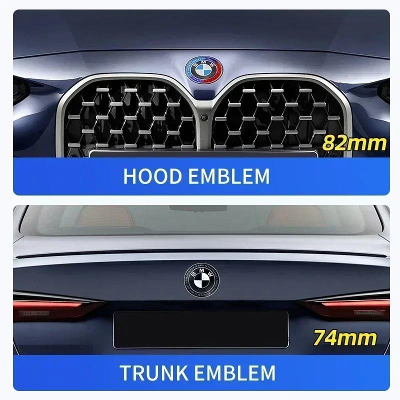 74mm 82mm Rear Boot Badges Front Hood Trunk Emblem Logo For BMW F10 E64 E63 E60 E52 E83 E46 E92 E90 E84 E93 G03 F20 X3 X5 X6