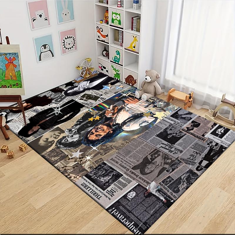 Music Legend Collage Carpet Rug Soft Washable Antislip Home Living Room Sofa Mats Personalized Christmas Rug