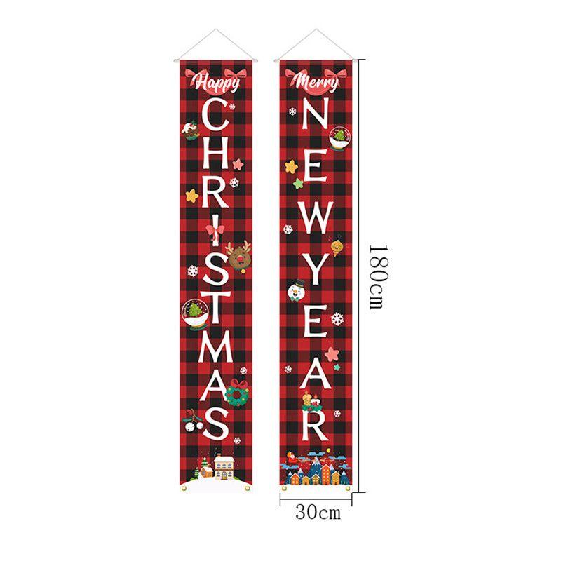 Vibrant Christmas Door Hanging Sign Banner Flag Xmas Party Decor