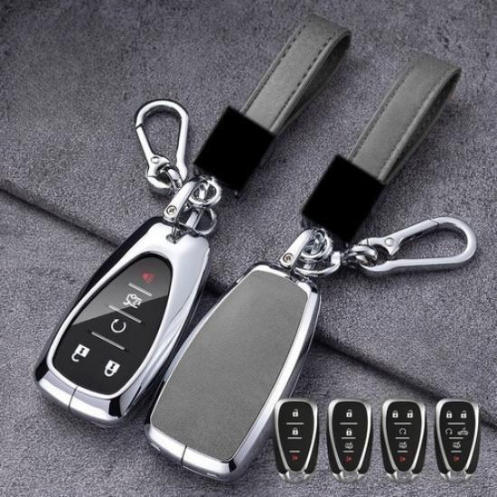 Zinc Alloy Leather Car Key Cover Case For Chevrolet Cruze Camaro Malibu Traverse