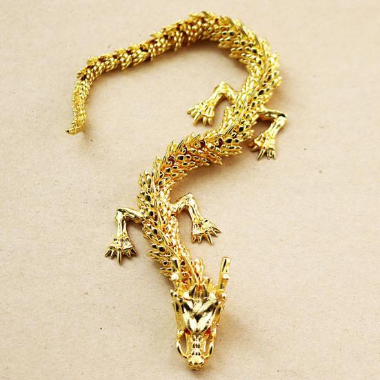 Alloy Golden Chinese Dragon Figurine Movable Joints Articulated Five Claws Eastern Loong Model Figure Toy Desktop Ornament Decoration