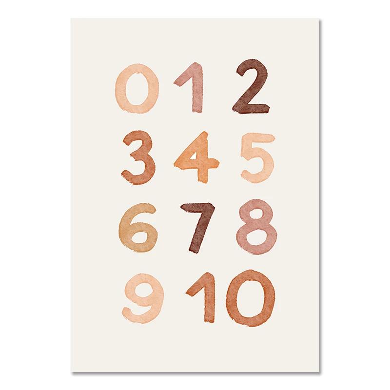 Nursery Wall Posters Sun Rainbow Canvas Painting Alphabet Print Number Poster Nordic Wall Art Pictures for Kids Room ati