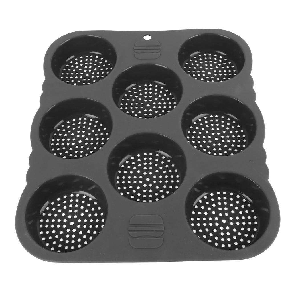 Hamburger Bun Mold Silicone 8 Cavity Easy Release Heat Resistant Hamburger Bread Bakery Pan for Kitchen