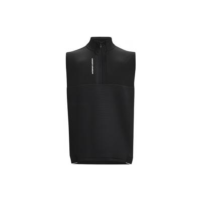 Colete Slim Fit de Cor Sólida com Meio Zíper Masculino Tops Preto 1373408-001