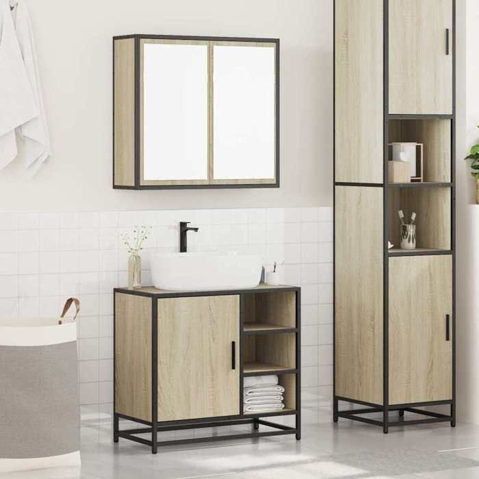 VidaXL Ensemble de meubles de salle de bain 2 pcs chêne sonoma 3300906