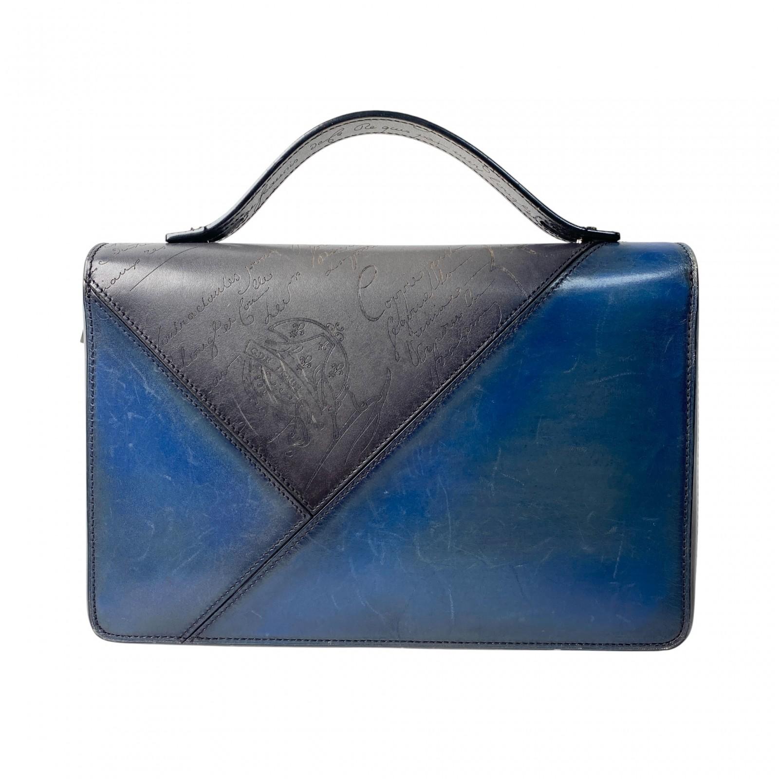 

Used BerlutiPurse Blue/Gray leather mens