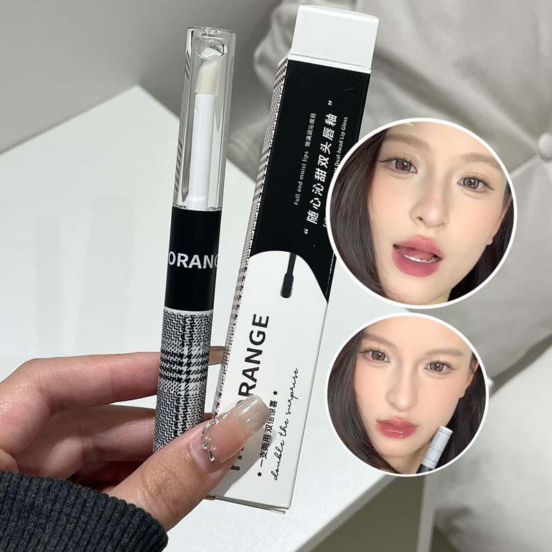 HERORANGE Dual-Ended Lip Tint - Matte & Glossy, Plumping, Long-Lasting, Blendable Pigment