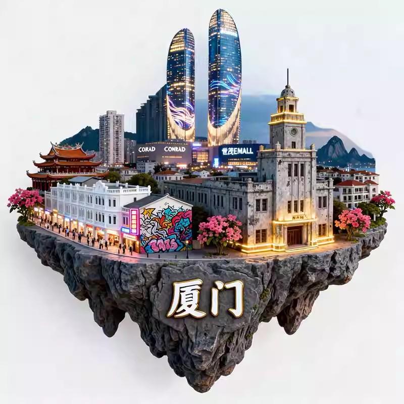 

China Travel Souvenirs Shenzhen Fridge Magnets Yangzhou Suzhou Hangzhou Dali Dujiangyan Penglai Zhouzhuang Fridge Stickers