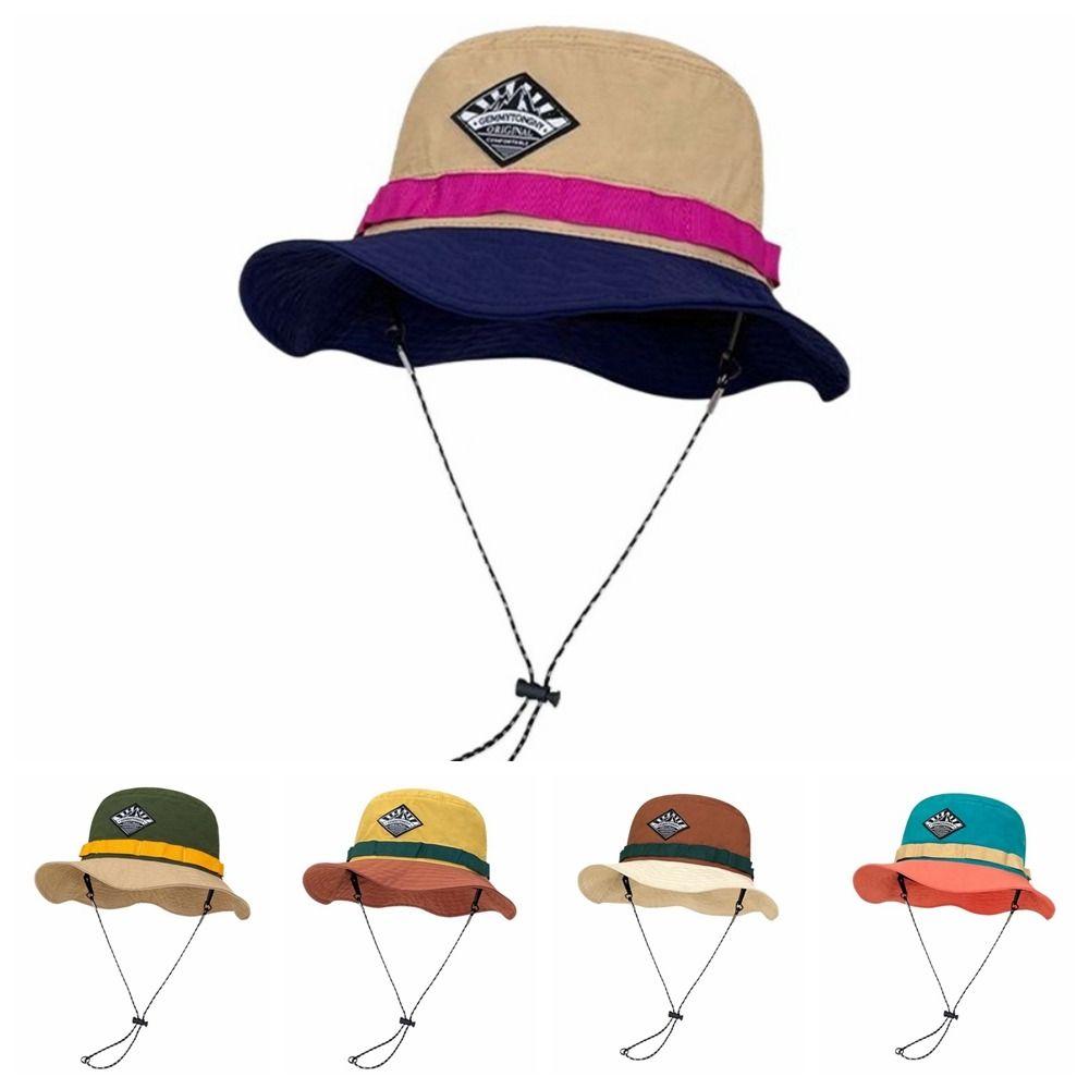 Big Brim Western Cowboy Hat Sunscreen Sun Protection Bucket Cap Simple Hiking Fisherman Hat  Famale