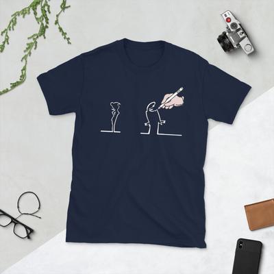 La Linea Line Animation Cartoon Funny Love Hand Short-Sleeve Unisex T-Shirt