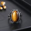 High Quality Natural Tiger Eye Rings S Silver  Ring for Women Gifts Vintage Fine Wedding Party Ring Wholesale