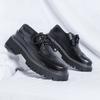 Fashion British Style Platform Shoes Black Vintage Shoes Man’s Work Clothes and Large Toe Shoes Man's Anti-slip Wearable Shoes Platforms